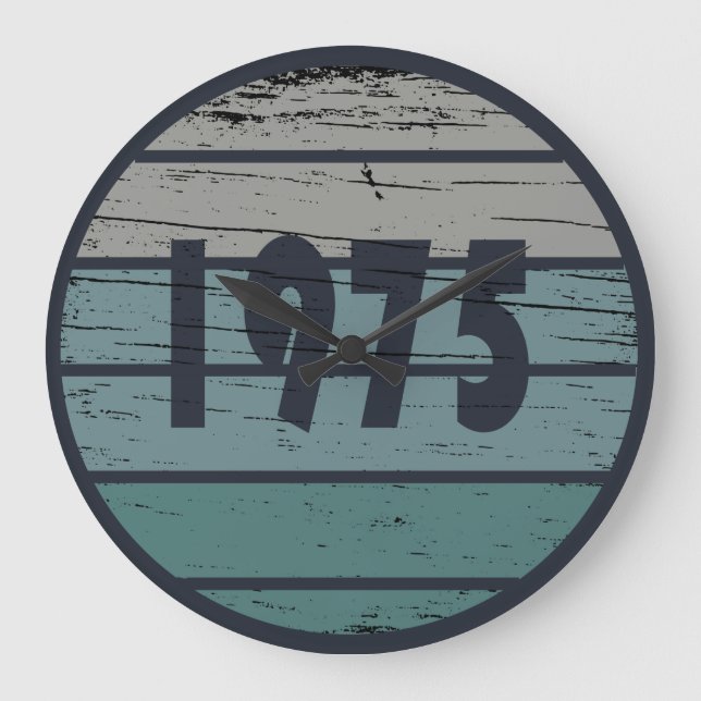 Född 1975 vintage 50 födelsedagspresent stor klocka (Framsida)