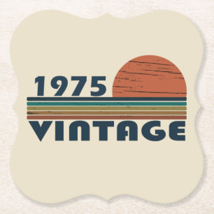 Född 1975 vintage födelsedagsfest underlägg papper