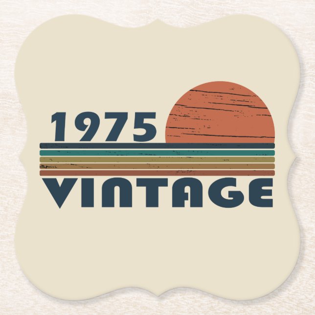 Född 1975 vintage födelsedagsfest underlägg papper (Framsida)
