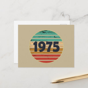 Född 1975 vintage födelsedagspresent helg vykort