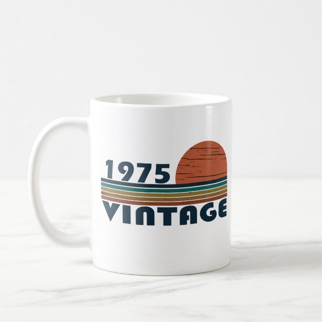 Född 1975 vintage födelsedagspresent kaffemugg (Vänster)