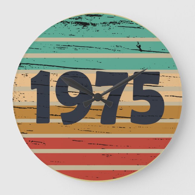 Född 1975 vintage födelsedagspresent stor klocka (Framsida)