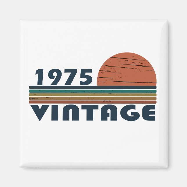 Född 1975 vintagens födelsedag magnet (Framsidan)