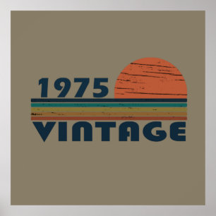 Född 1975 vintagens födelsedag poster