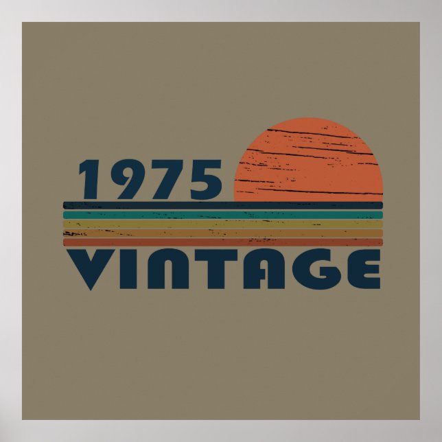 Född 1975 vintagens födelsedag poster (Framsidan)