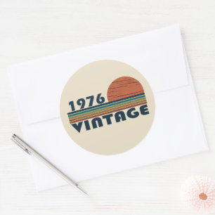 Född 1976 års vintage 50-års födelsedagsfest runt klistermärke