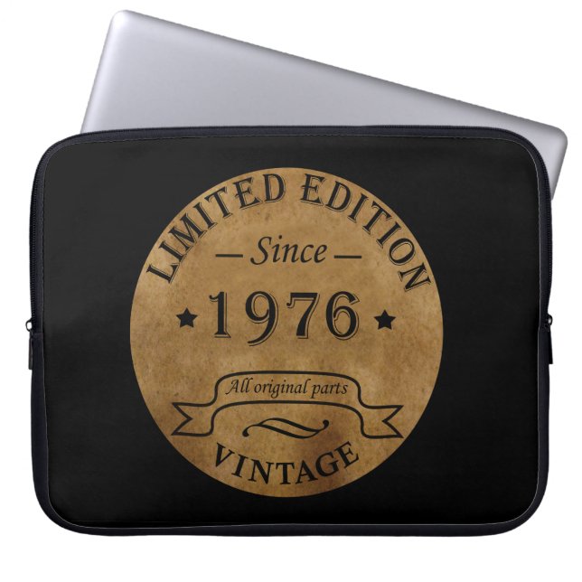 Född 1976 års vintage 50-årspresent laptop fodral (Framsidan)