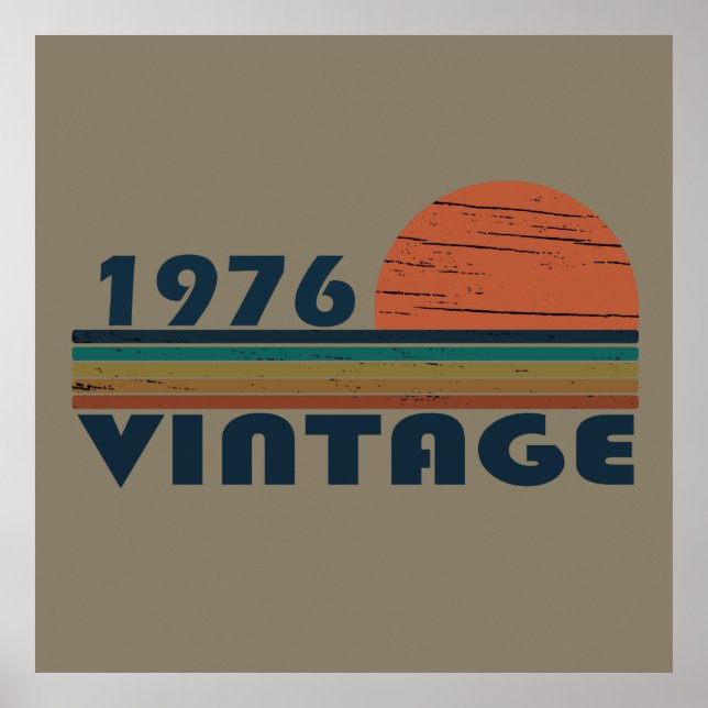 Född 1976 i klassisk solnedgång poster (Framsidan)