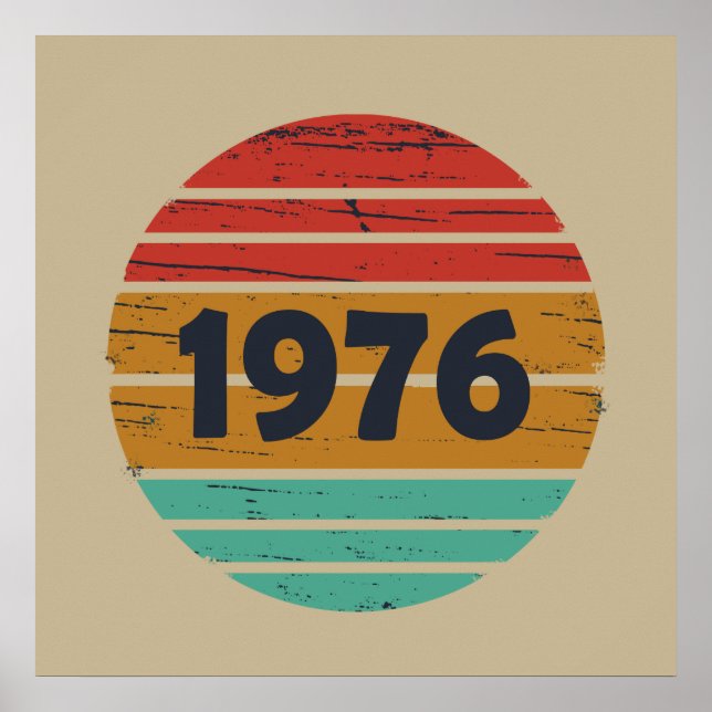 Född 1976 vintage 50-årspresent poster (Framsidan)