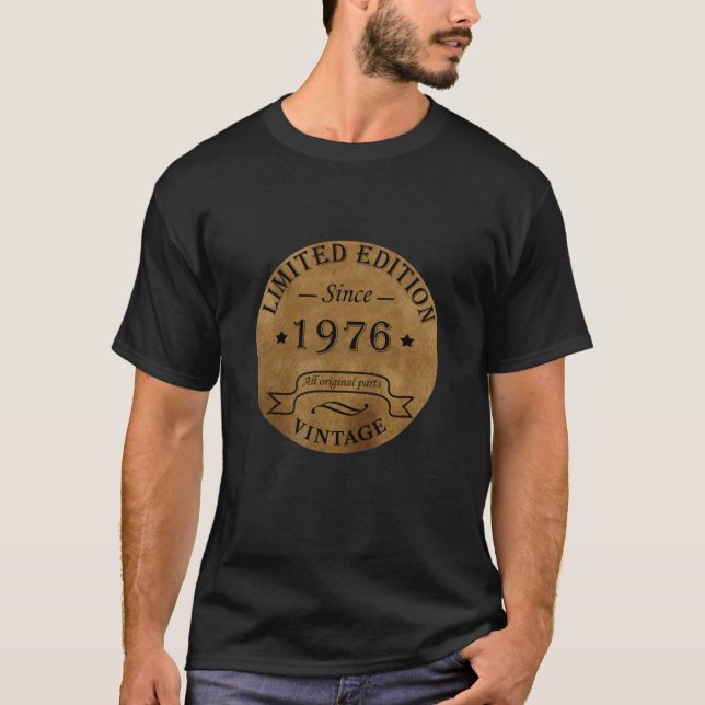 Född 1976 vintage 50-årspresent t shirt (Framsida)
