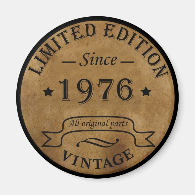 Född 1976 vintagens födelsedag magnet (Framsidan)