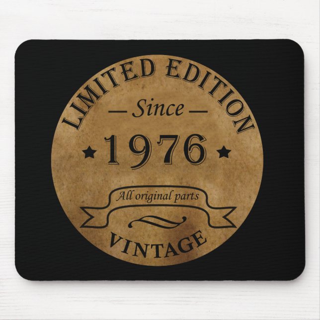 Född 1976 vintagens födelsedag musmatta (Framsidan)