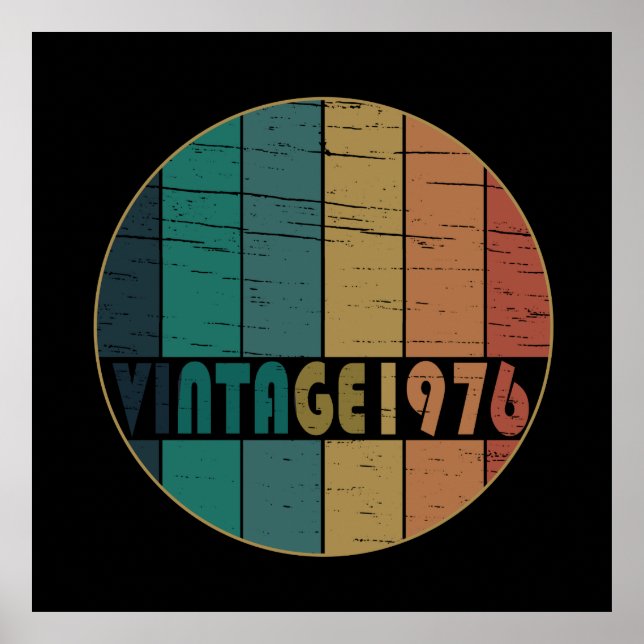 Född 1976 vintagens födelsedag poster (Framsidan)