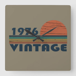Född 1976 vintagens födelsedagspresent fyrkantig klocka