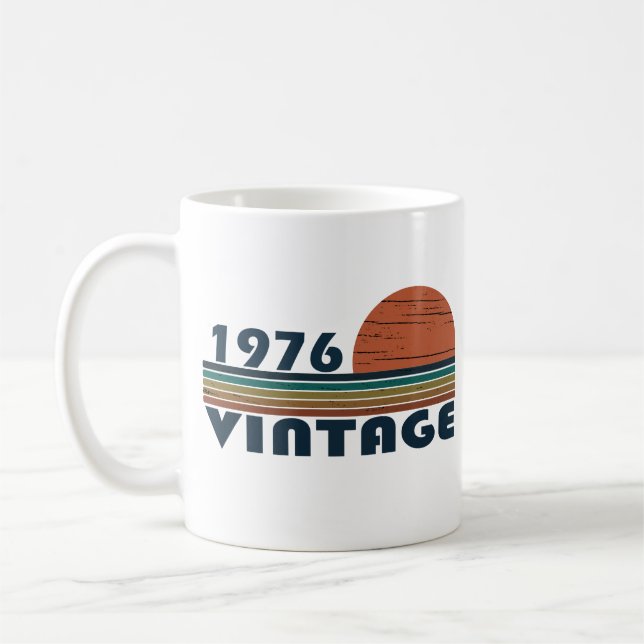 Född 1976 vintagens födelsedagspresent kaffemugg (Vänster)