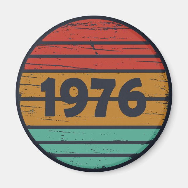 Född 1976 vintagens födelsedagspresent magnet (Framsidan)