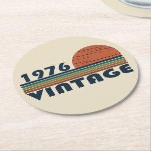 Född 1976 vintagens födelsedagspresent underlägg papper rund