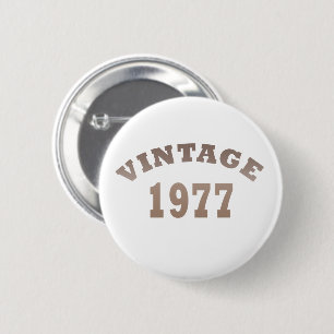 född 1977 vintage födelsedag knapp