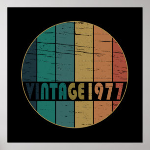 född 1977 vintage födelsedag poster