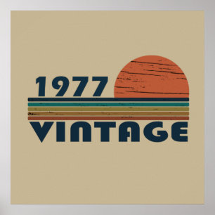 född 1977 vintage födelsedag poster