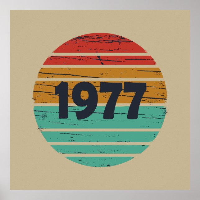 född 1977 vintage födelsedag poster (Framsidan)