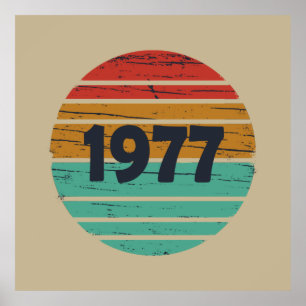 född 1977 vintage födelsedag poster