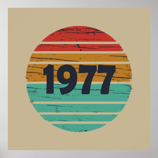 född 1977 vintage födelsedag poster (Framsidan)