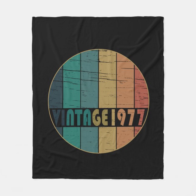 Född 1977 vintagens födelsedag fleecefilt (Framsidan)