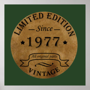Född 1977 vintagens födelsedag poster