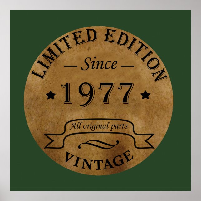 Född 1977 vintagens födelsedag poster (Framsidan)