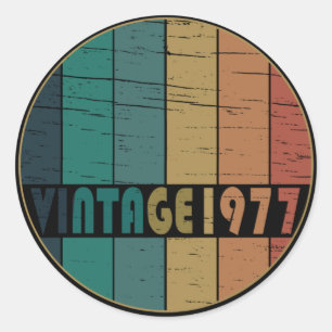 Född 1977 vintagens födelsedag runt klistermärke