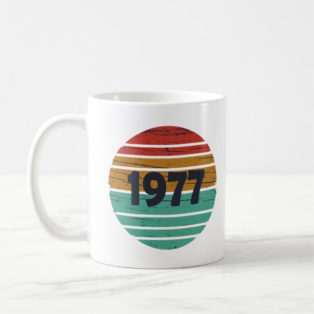 Född 1977 vintagens födelsedagspresent kaffemugg (Vänster)