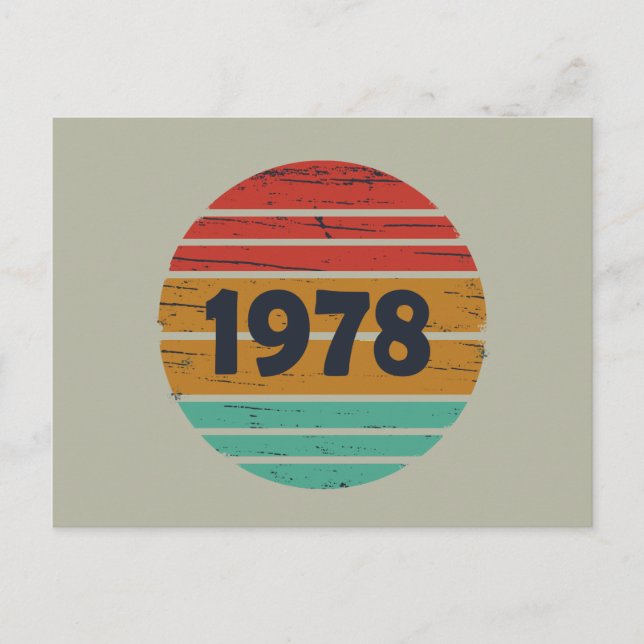 Född 1978 års födelsedag helg vykort (Framsida)