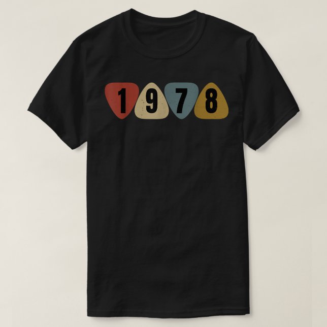 Född 1978 i Guitarist Gitarr Plektrum Music Birthd T Shirt (Design framsida)