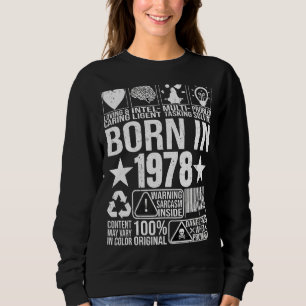Född 1978 i Innehåll Varningsetikett Barcode Birth T Shirt