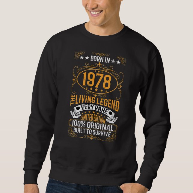 Född 1978 i Sällsyntets födelsedag Lång Ärmad Tröja (Framsida)