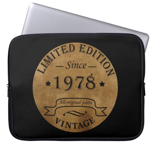 Född 1978 vintagens födelsedag laptop fodral (Framsidan)