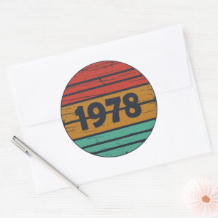 Född 1978 vintagens födelsedagspresent runt klistermärke