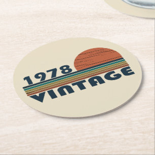 Född 1978 vintagens födelsedagspresent underlägg papper rund