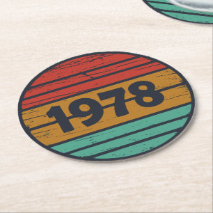 Född 1978 vintagens födelsedagspresent underlägg papper rund