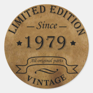 Född 1979 vintagens födelsedag runt klistermärke