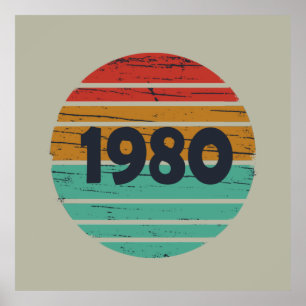 Född 1980 i klassiskt vintage poster