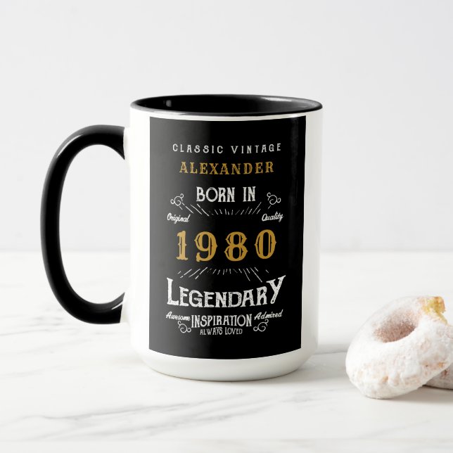 Född 1980 mugg (Med munk)