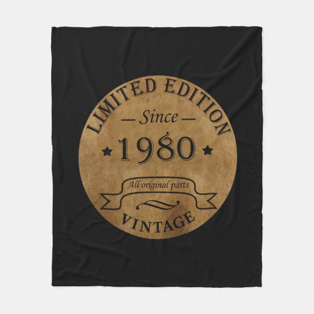 Född 1980 vintage fleecefilt (Framsidan)