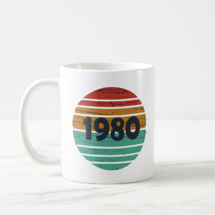 Född 1980 vintage födelsedagspresent kaffemugg