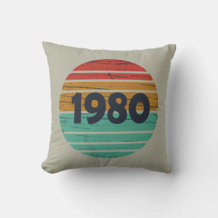 Född 1980 vintage födelsedagspresent kudde