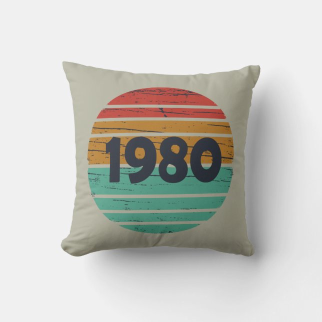 Född 1980 vintage födelsedagspresent kudde (Framsida)
