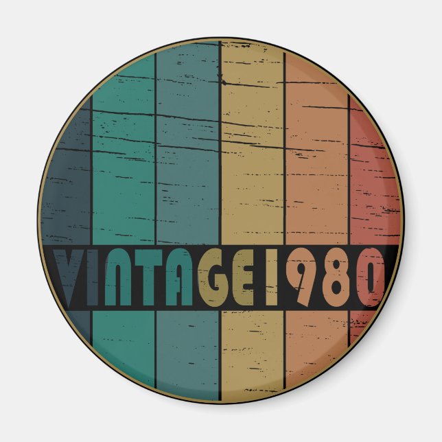 Född 1980 vintage magnet (Framsidan)