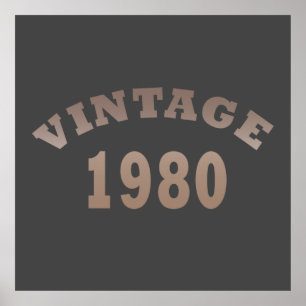född 1980 vintage poster
