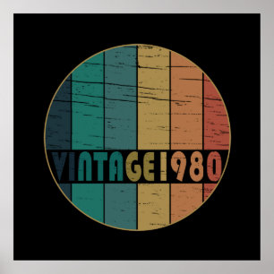 Född 1980 vintage poster